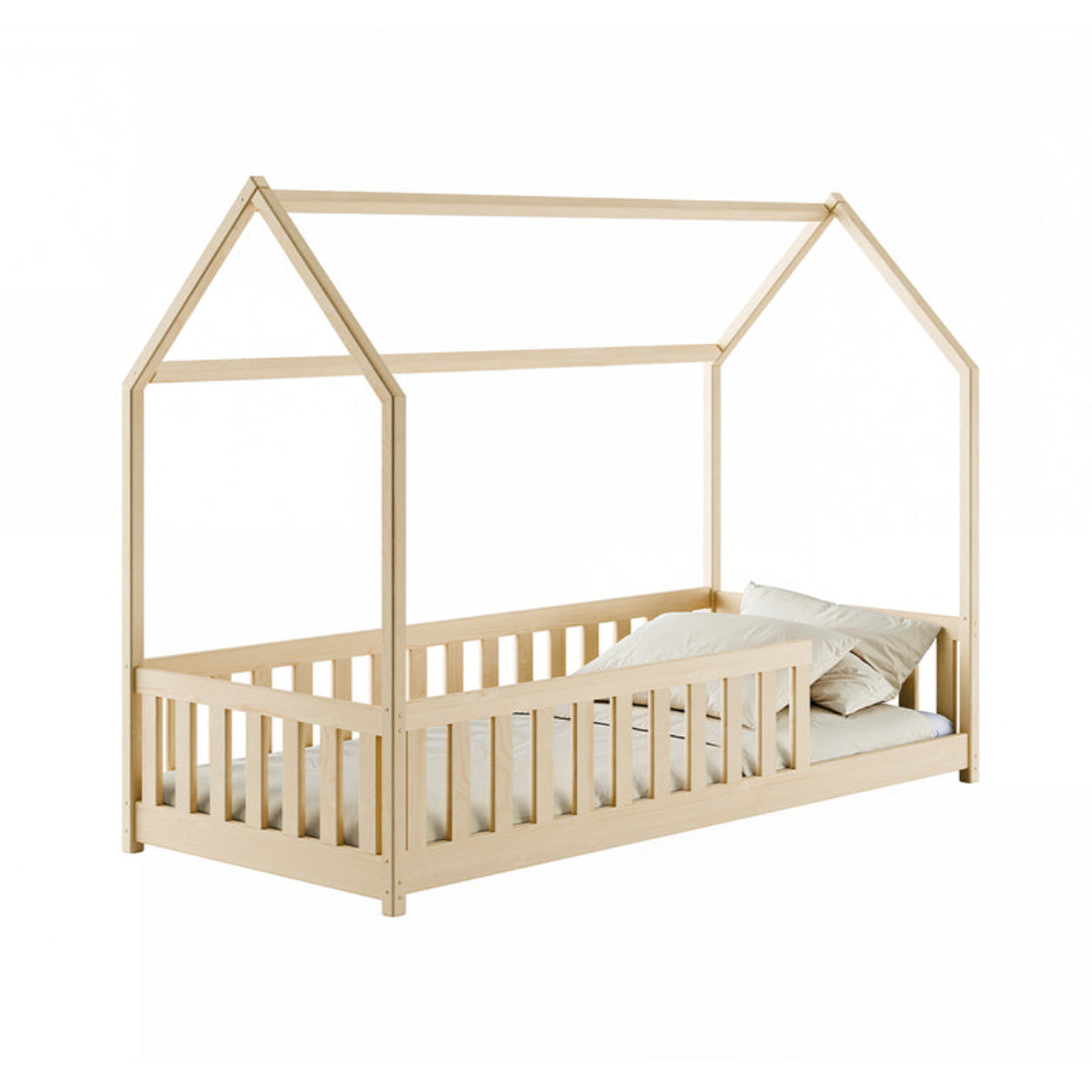 Lit cabane 90x200 sommier inclus Maya Bois - vue 2