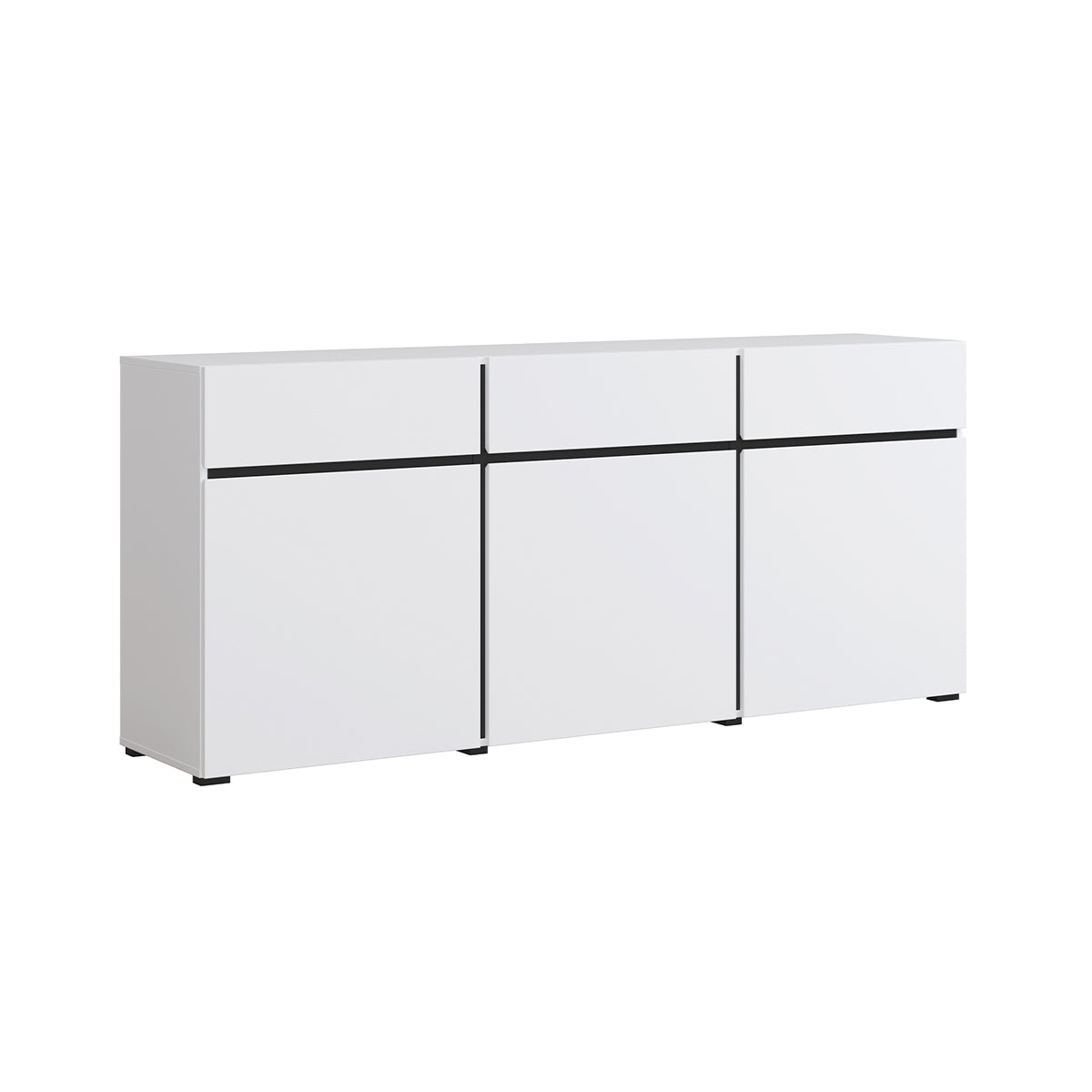 Buffet 3 portes 3 tiroirs Lilia Blanc