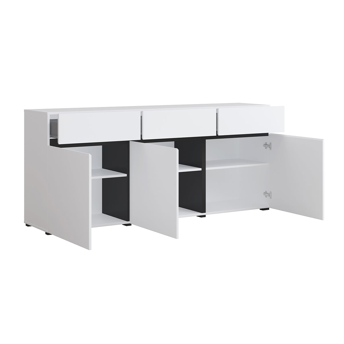 Buffet 3 portes 3 tiroirs Lilia Blanc - vue 3