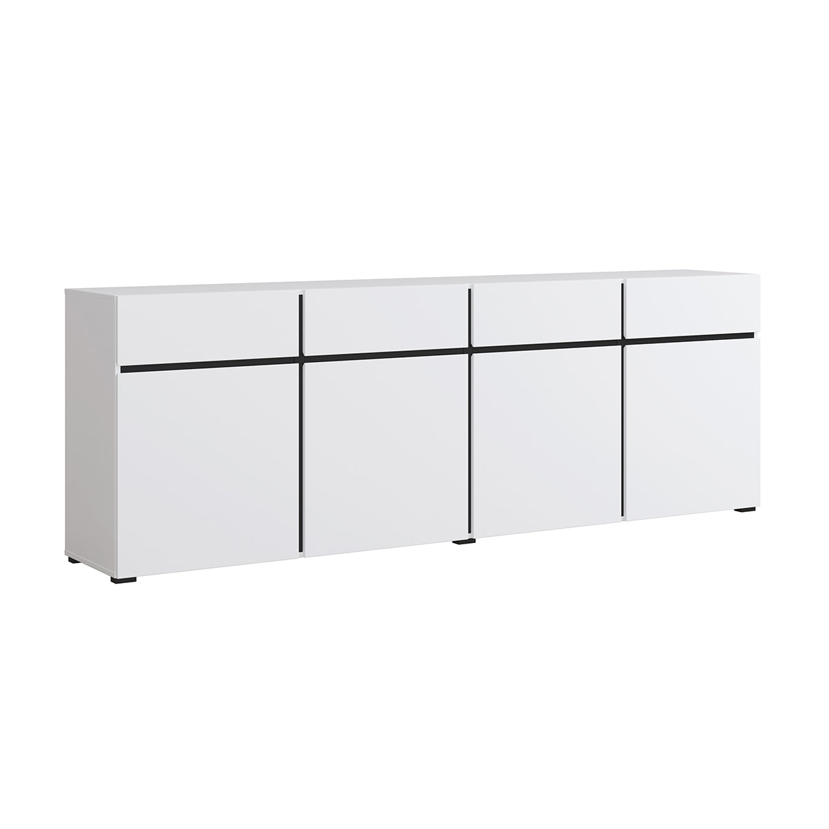 Buffet 4 portes 4 tiroirs Lilia Blanc