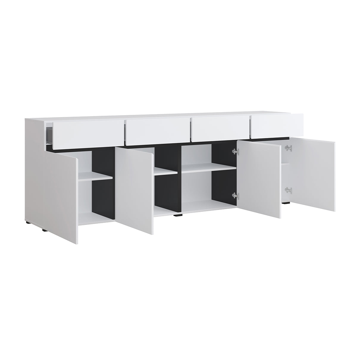 Buffet 4 portes 4 tiroirs Lilia Blanc - vue 3