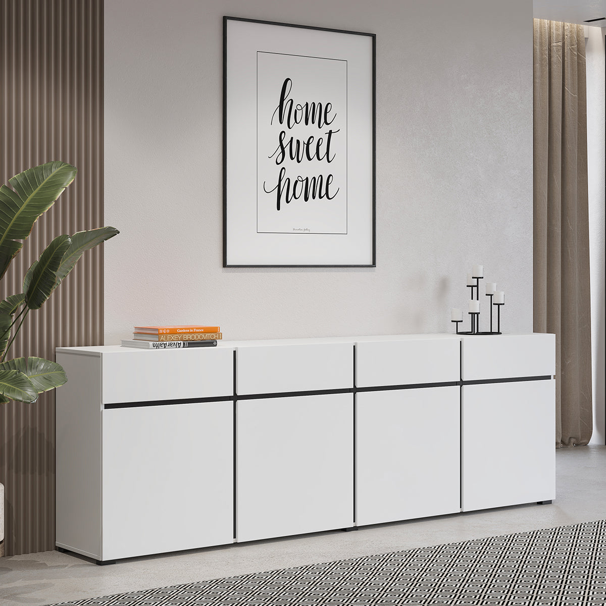 Buffet 4 portes 4 tiroirs Lilia Blanc - vue 4