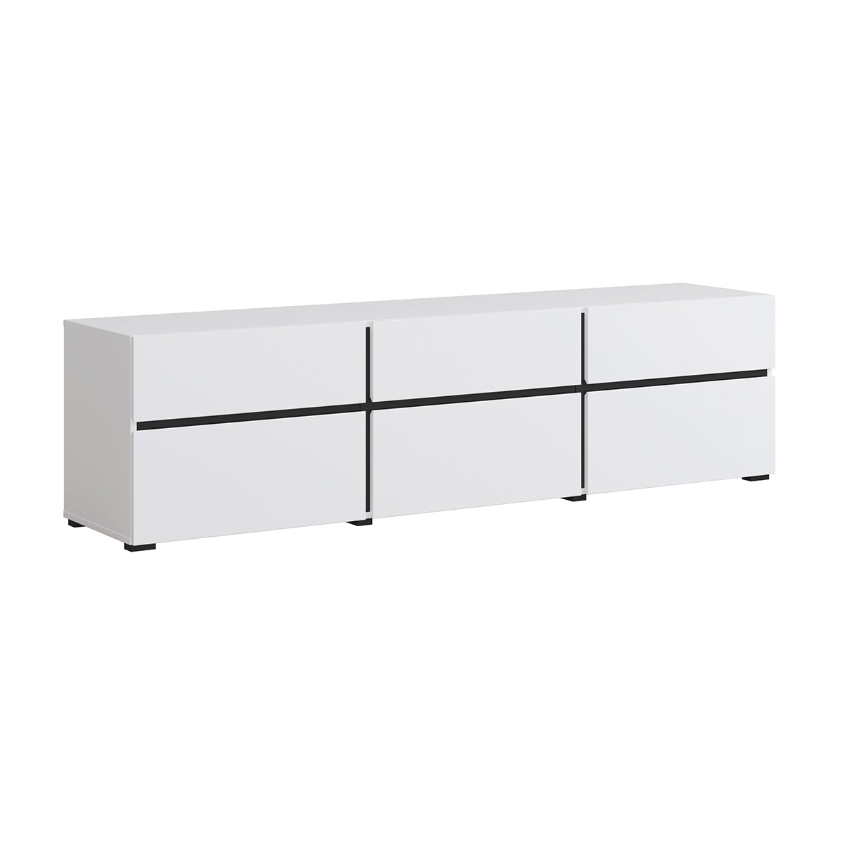 Meuble TV 3 portes 180 cm Lilia Blanc