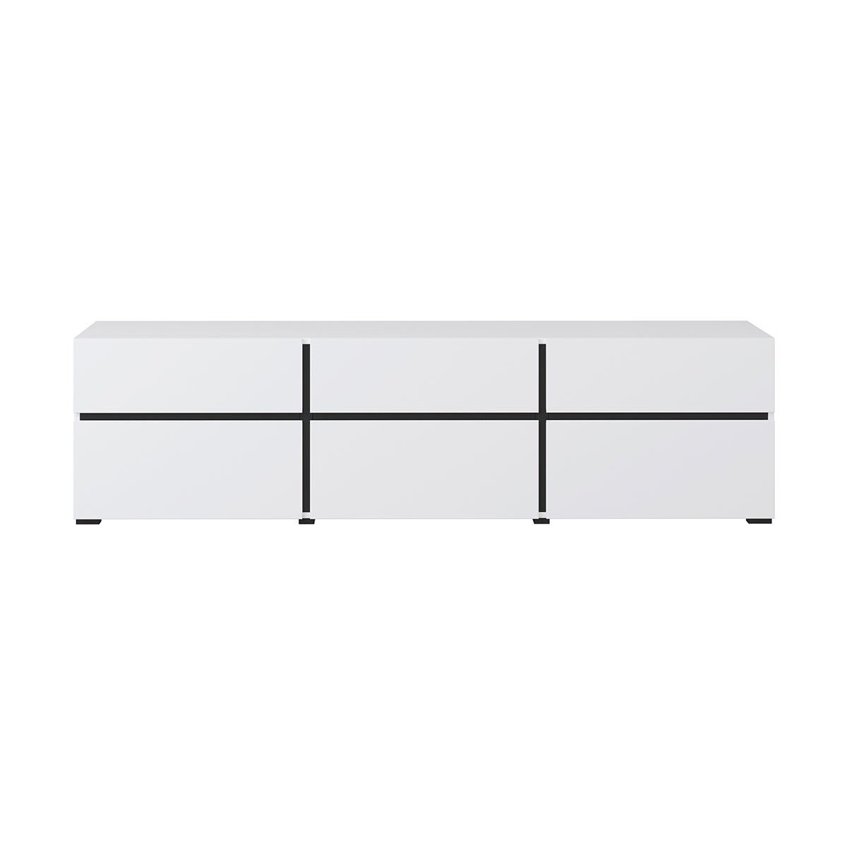 Meuble TV 3 portes 180 cm Lilia Blanc - vue 2