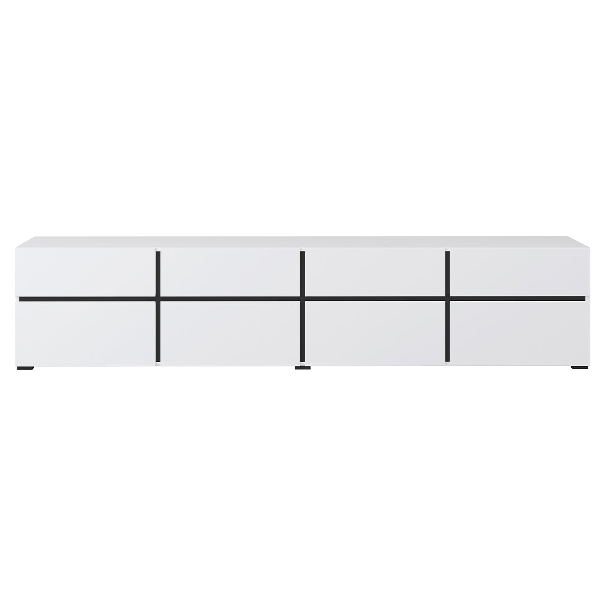 Meuble TV 4 portes 225 cm Lilia Blanc - vue 2