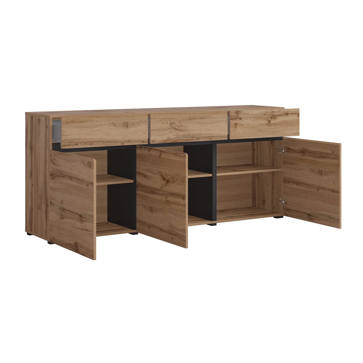 Buffet 3 portes 3 tiroirs Lilia Bois - vue 3