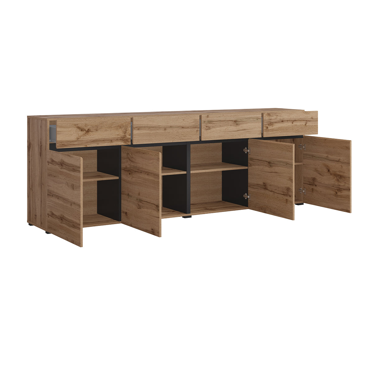 Buffet 4 portes 4 tiroirs Lilia Bois - vue 3