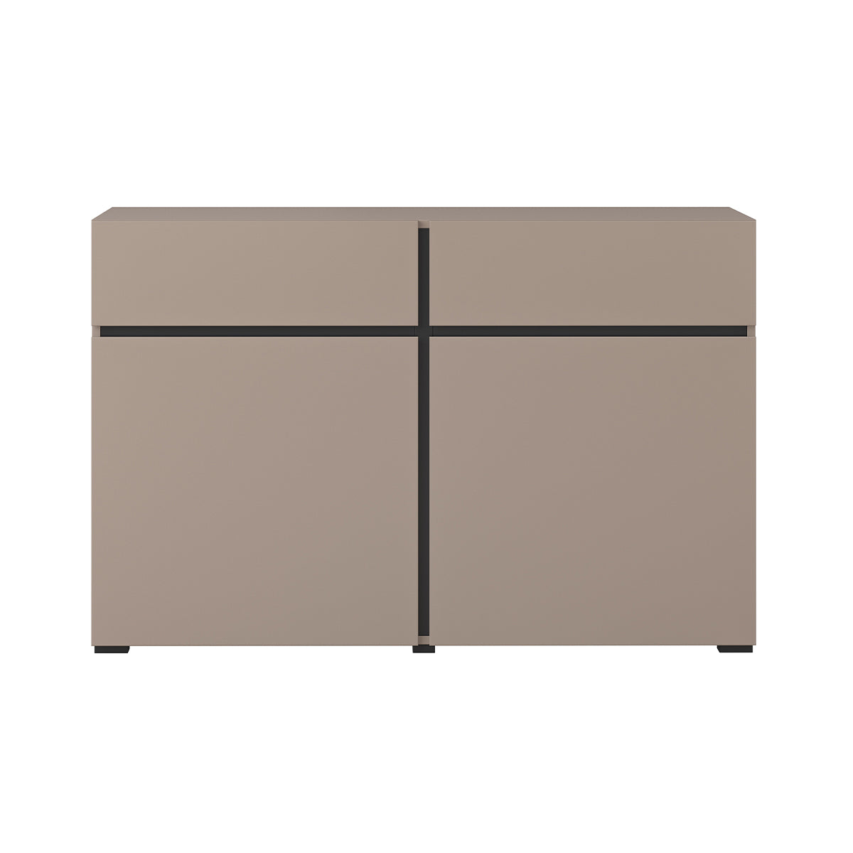 Buffet 2 portes 2 tiroirs Lilia Taupe - vue 2