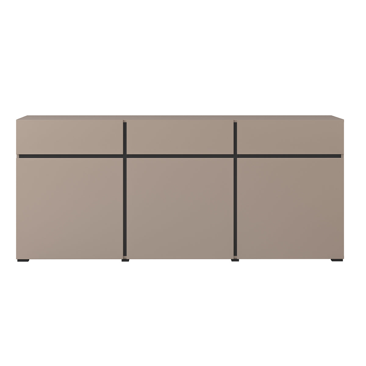 Buffet 3 portes 3 tiroirs Lilia Taupe - vue 2