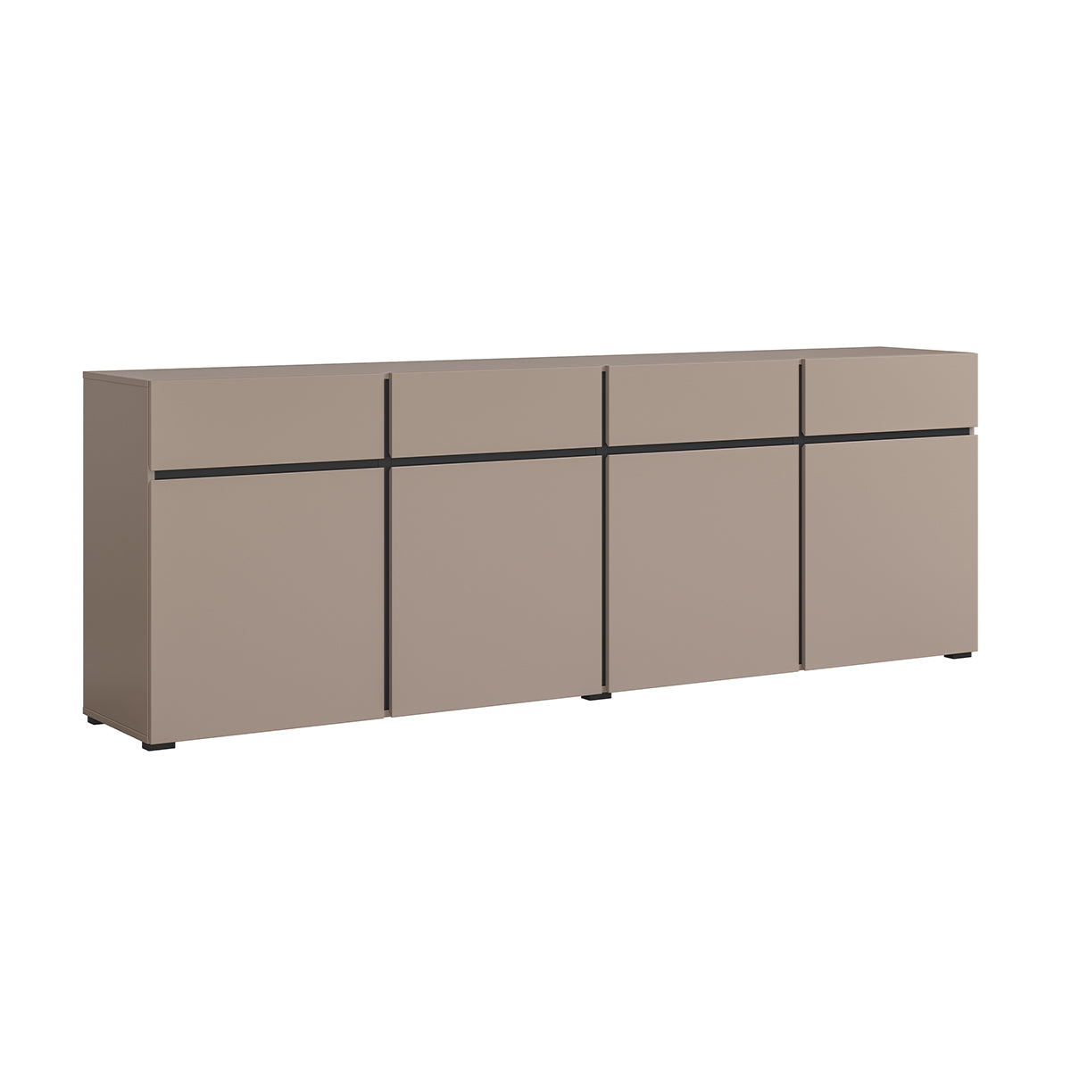 Buffet 4 portes 4 tiroirs Lilia Taupe