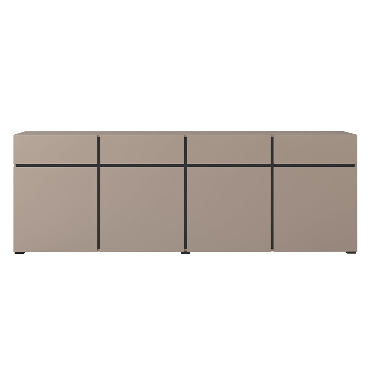 Buffet 4 portes 4 tiroirs Lilia Taupe - vue 2