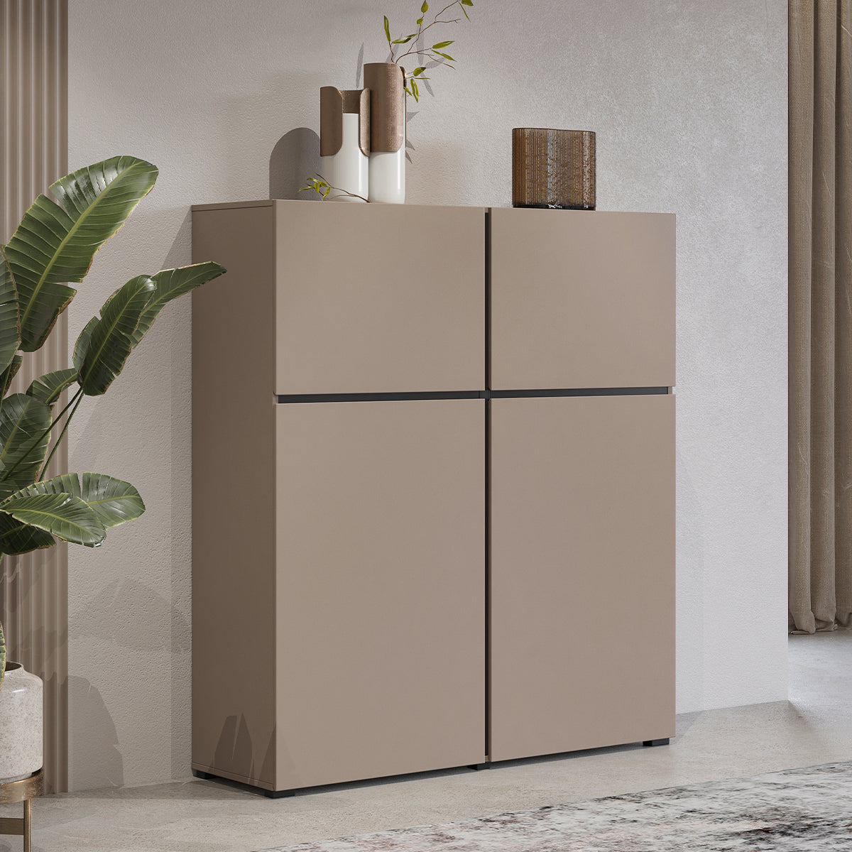 Buffet 4 portes Lilia Taupe - vue 4