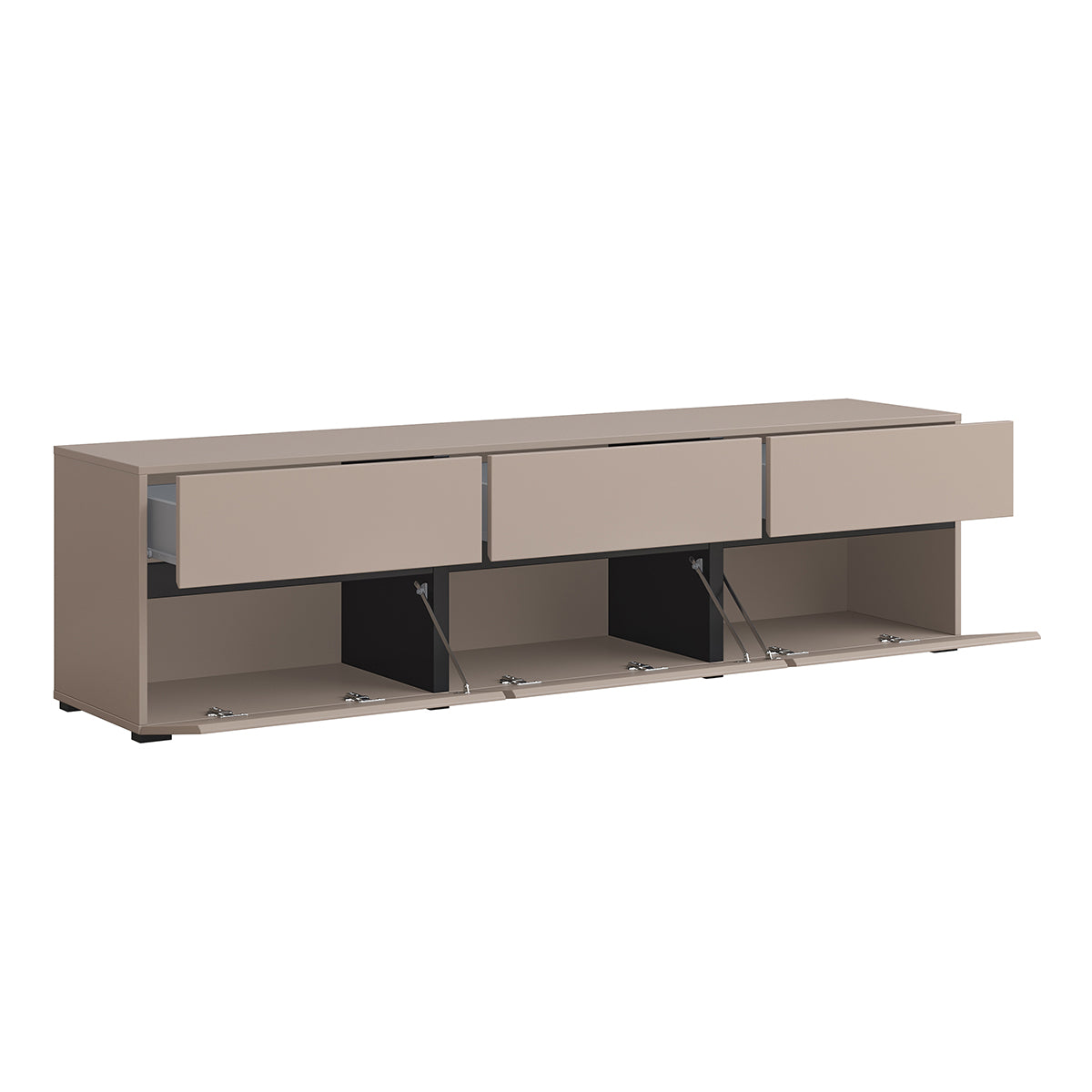 Meuble TV 3 portes 180 cm Lilia Taupe - vue 3