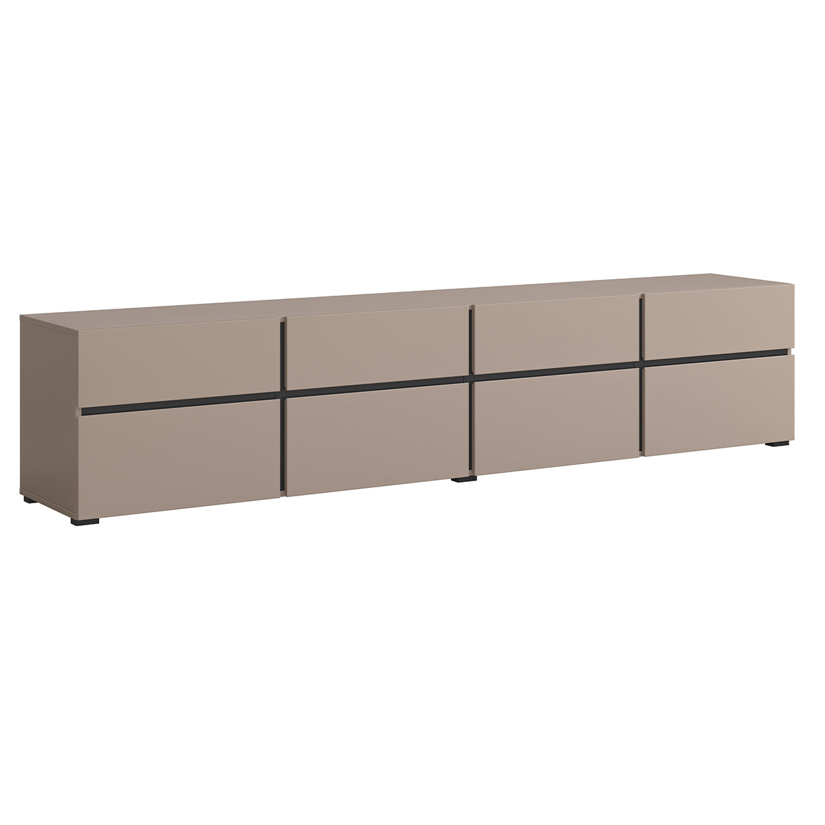 Meuble TV 4 portes 225 cm Lilia Taupe