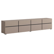 Meuble TV 4 portes 225 cm Lilia Taupe