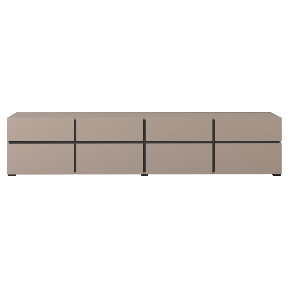 Meuble TV 4 portes 225 cm Lilia Taupe - vue 2