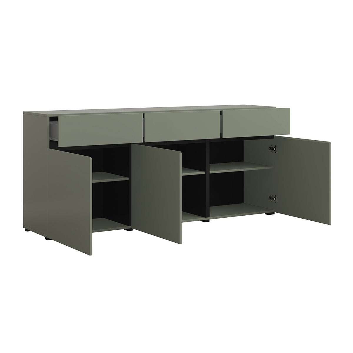 Buffet 3 portes 3 tiroirs Lilia Vert - vue 3