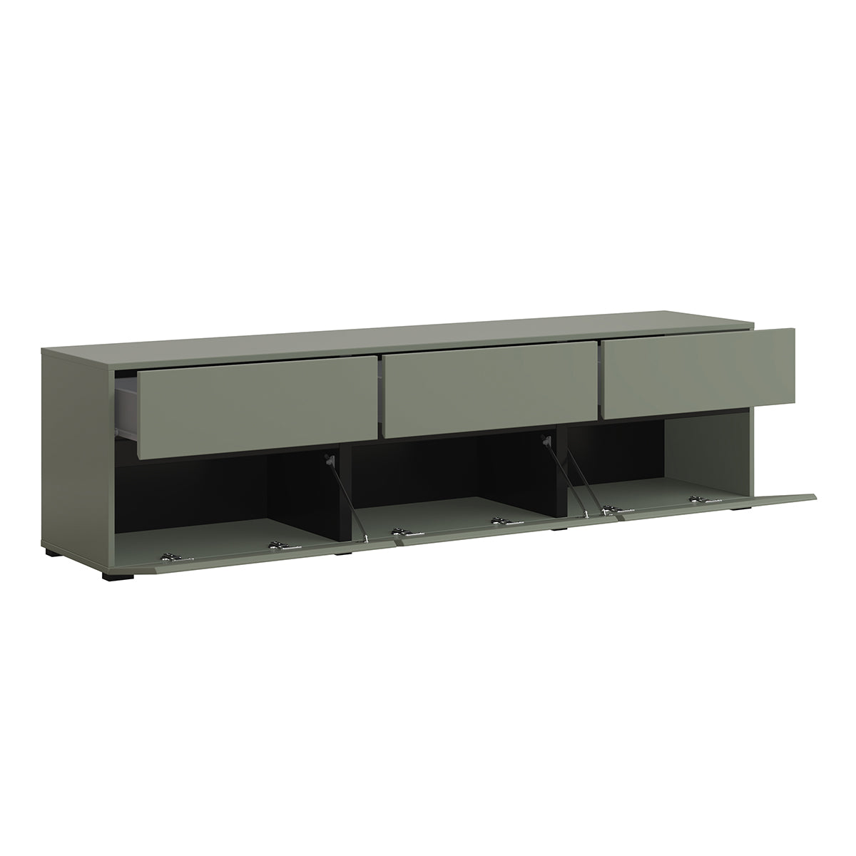 Meuble TV 3 portes 180 cm Lilia Vert - vue 3