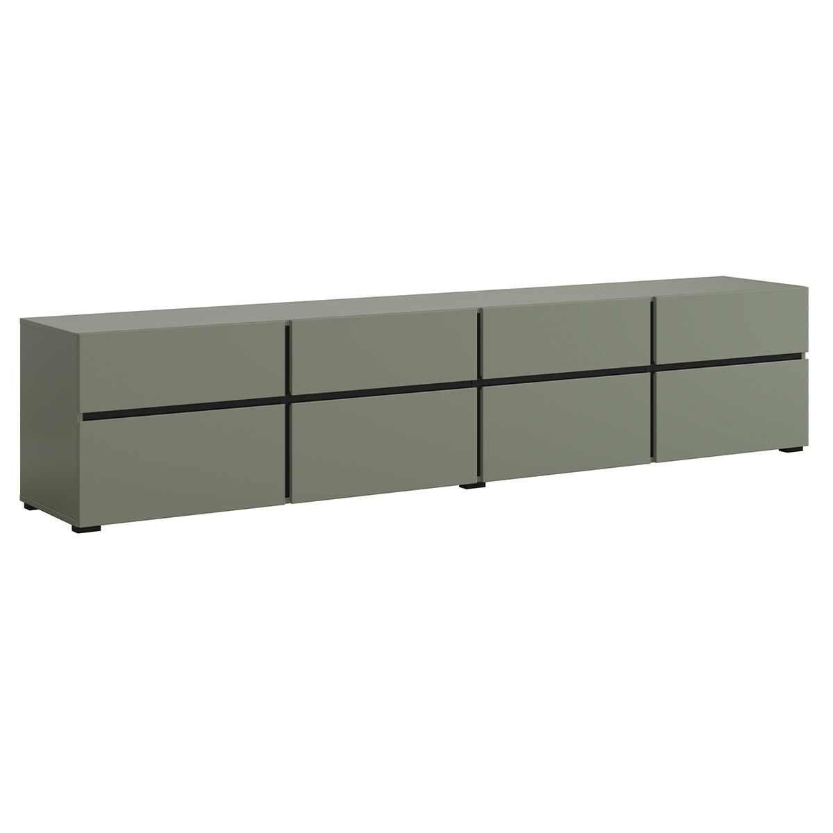 Meuble TV 4 portes 225 cm Lilia Vert
