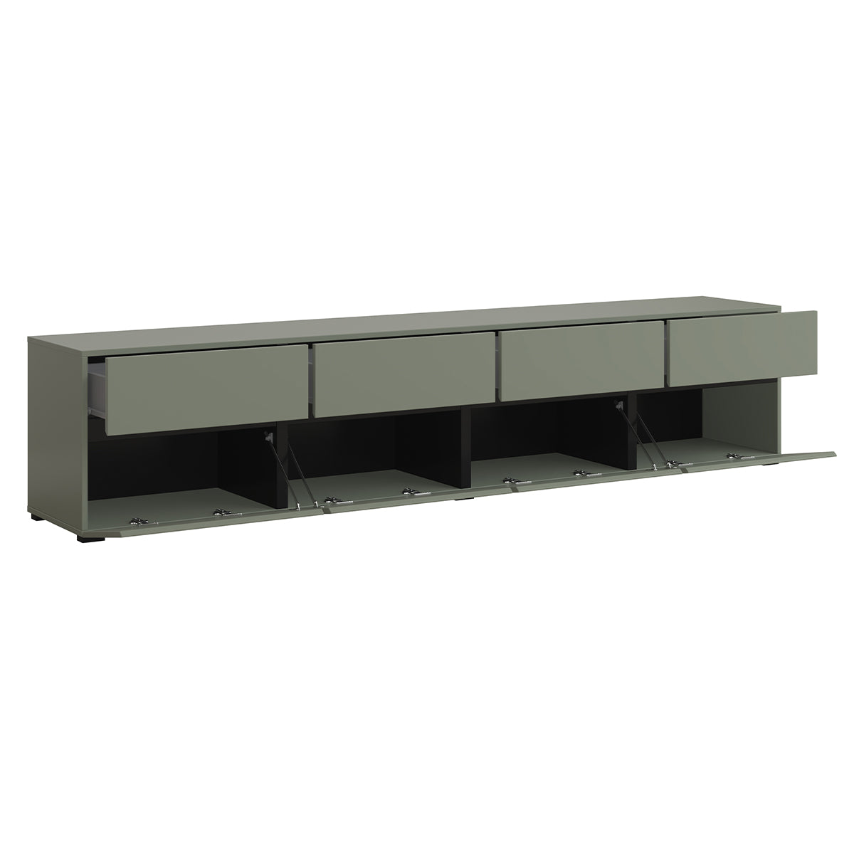 Meuble TV 4 portes 225 cm Lilia Vert - vue 3