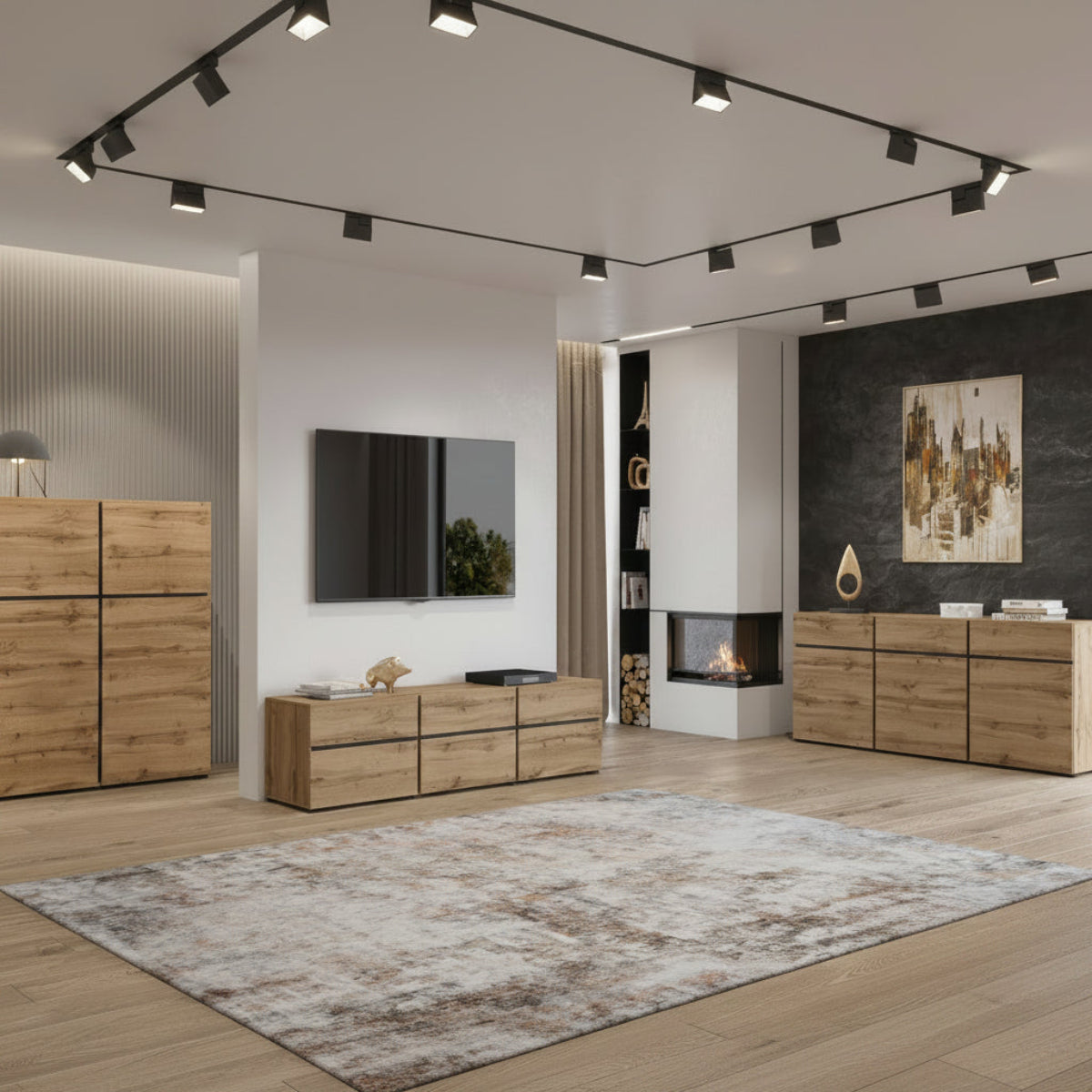 Buffet 3 portes 3 tiroirs Lilia Bois