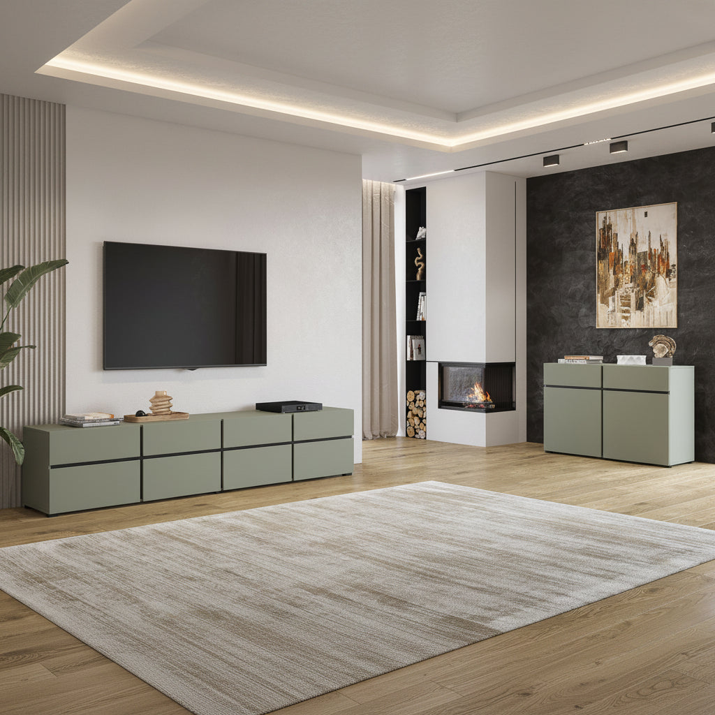 Buffet 2 portes 2 tiroirs Lilia Vert