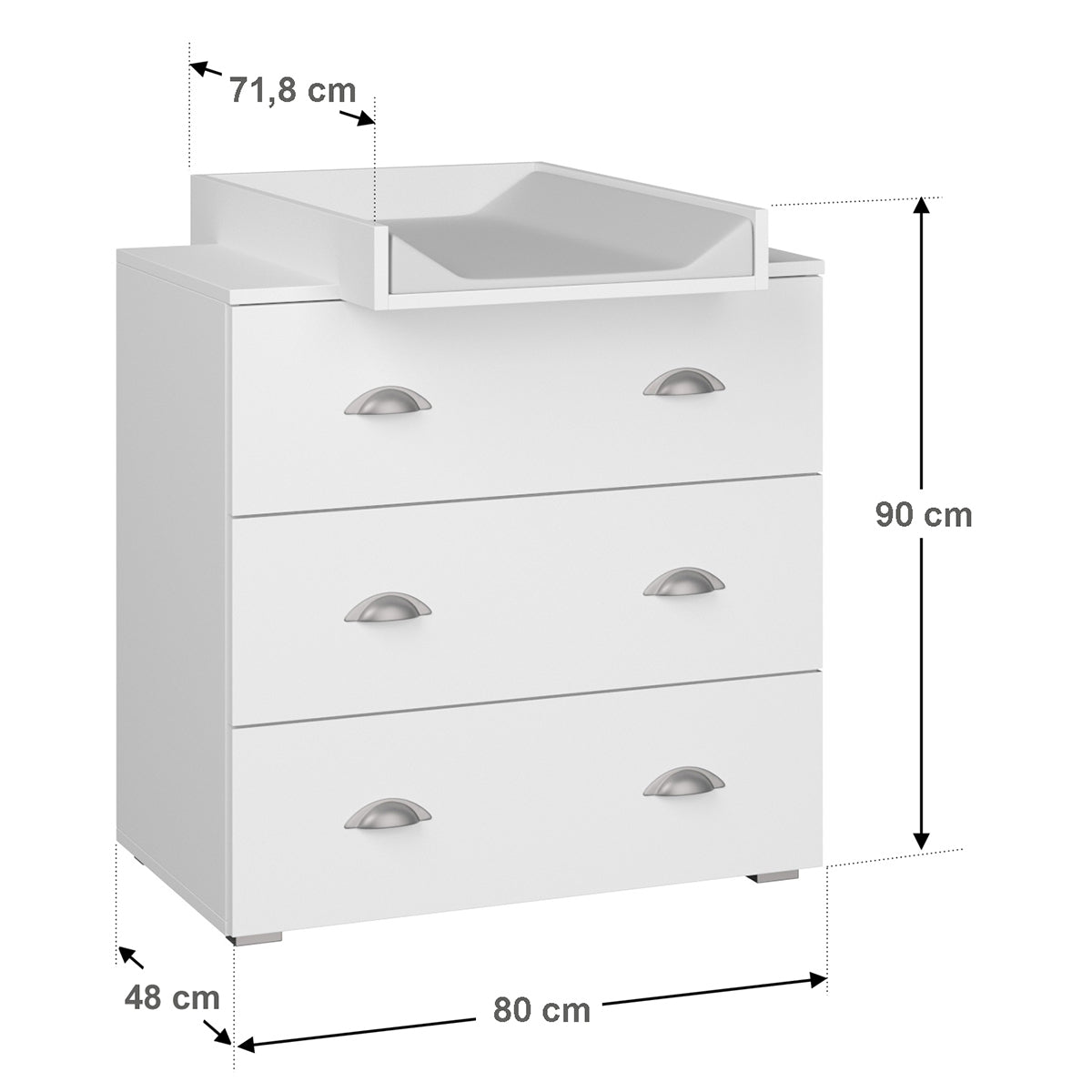 Commode avec plan à langer Lio Blanc - vue 4