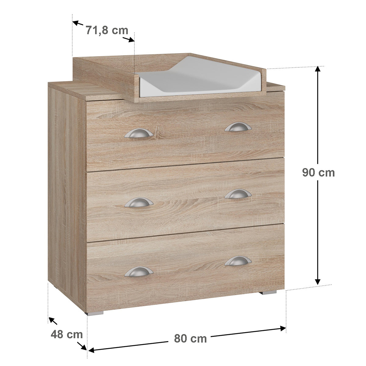 Commode avec plan à langer Lio Bois - vue 3