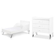 Lit bébé évolutif et Commode à langer LittleSky by Klups Blanka - Blanc