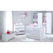 Chambre complète lit bébé évolutif - commode à langer - armoire 3 portes LittleSky by Klups Dalia - Blanc