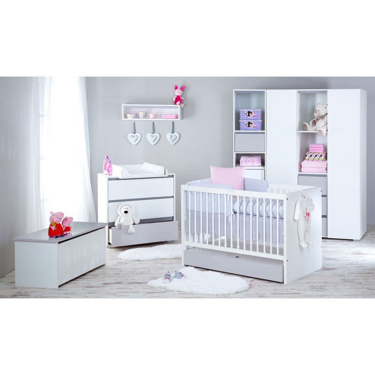 Lit bébé et commode à langer LittleSky by Klups Dalia - Blanc - vue 4