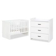 Lit bébé et Commode à langer LittleSky by Klups Amelia White Blanc