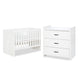 Lit bébé et Commode à langer LittleSky by Klups Amelia White Blanc