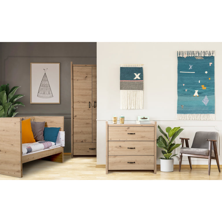 Lit bébé et Commode à langer LittleSky by Klups Amelia Oak Chêne - vue 6