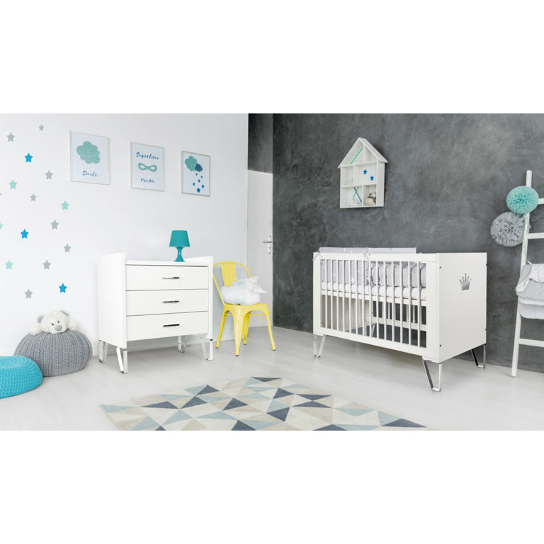 Lit bébé et Commode à langer LittleSky by Klups Blanka Blanc - vue 6