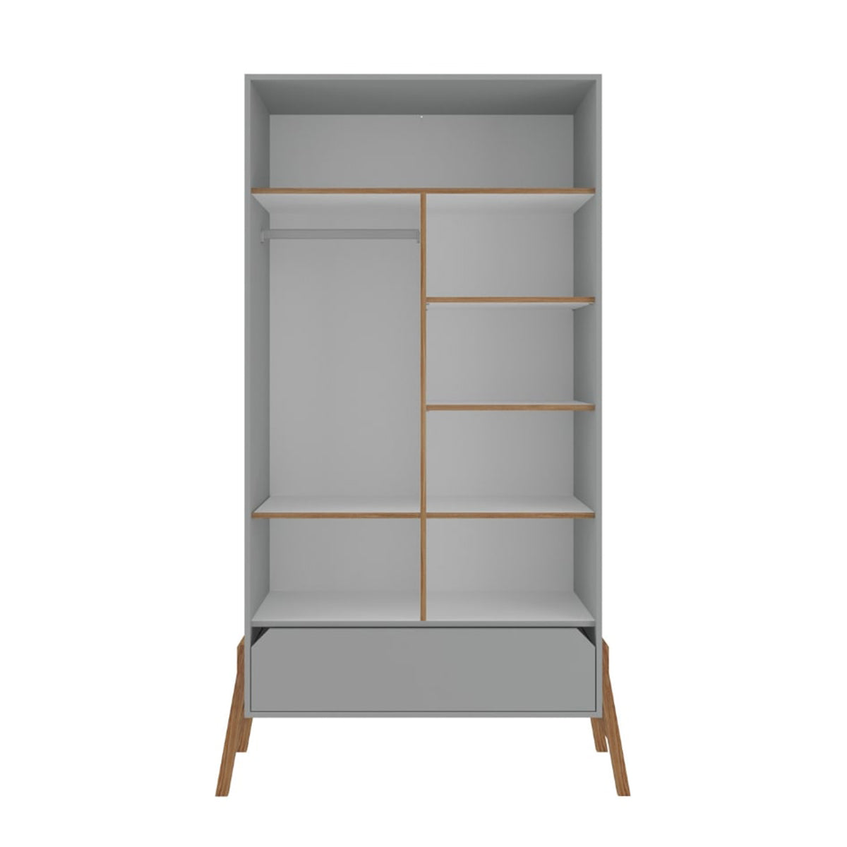 Commode 3 tiroirs et armoire 2 portes Bellamy Lotta Gris - vue 5