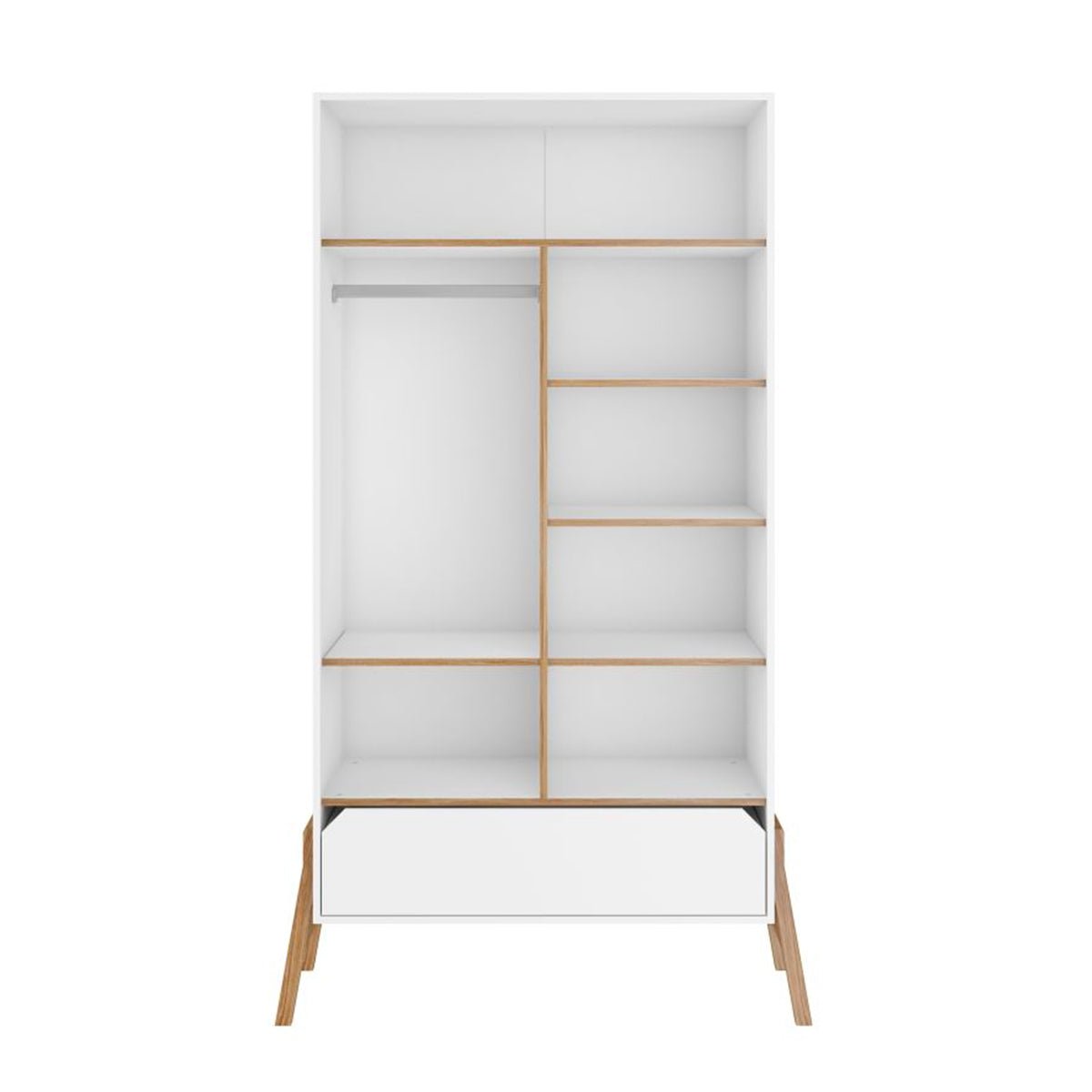 Lit évolutif 70x140 et armoire 2 portes Bellamy Lotta Blanc - vue 7