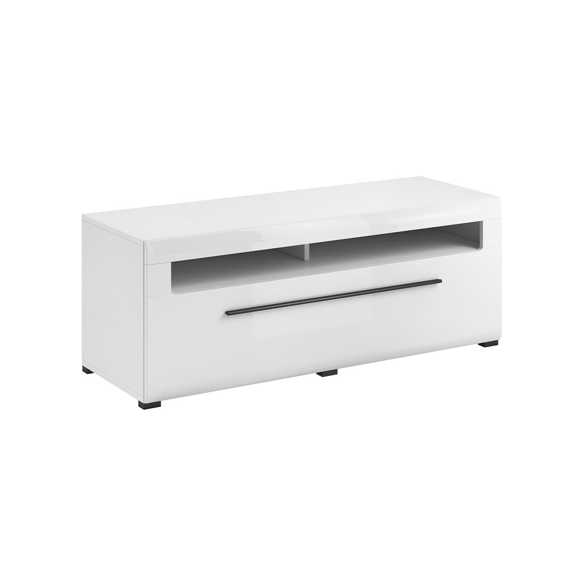 Meuble TV 1 tiroir 140 cm Louis Blanc