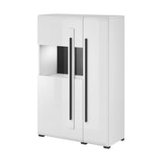 Vaisselier 2 portes avec LED Louis Blanc