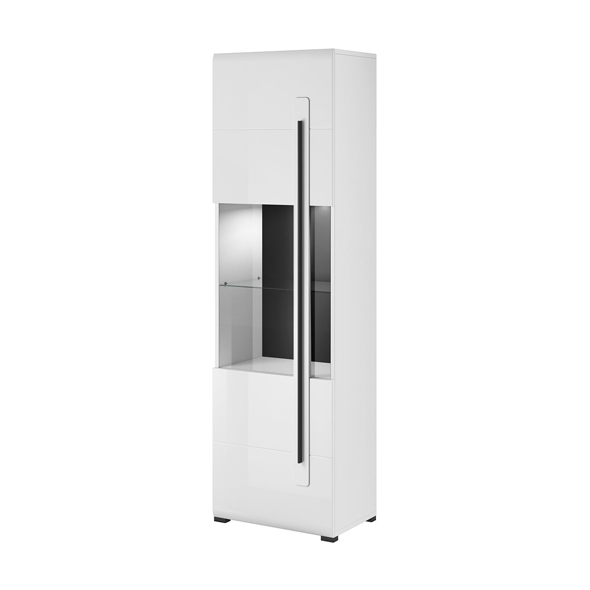 Vitrine 1 porte avec LED Louis Blanc