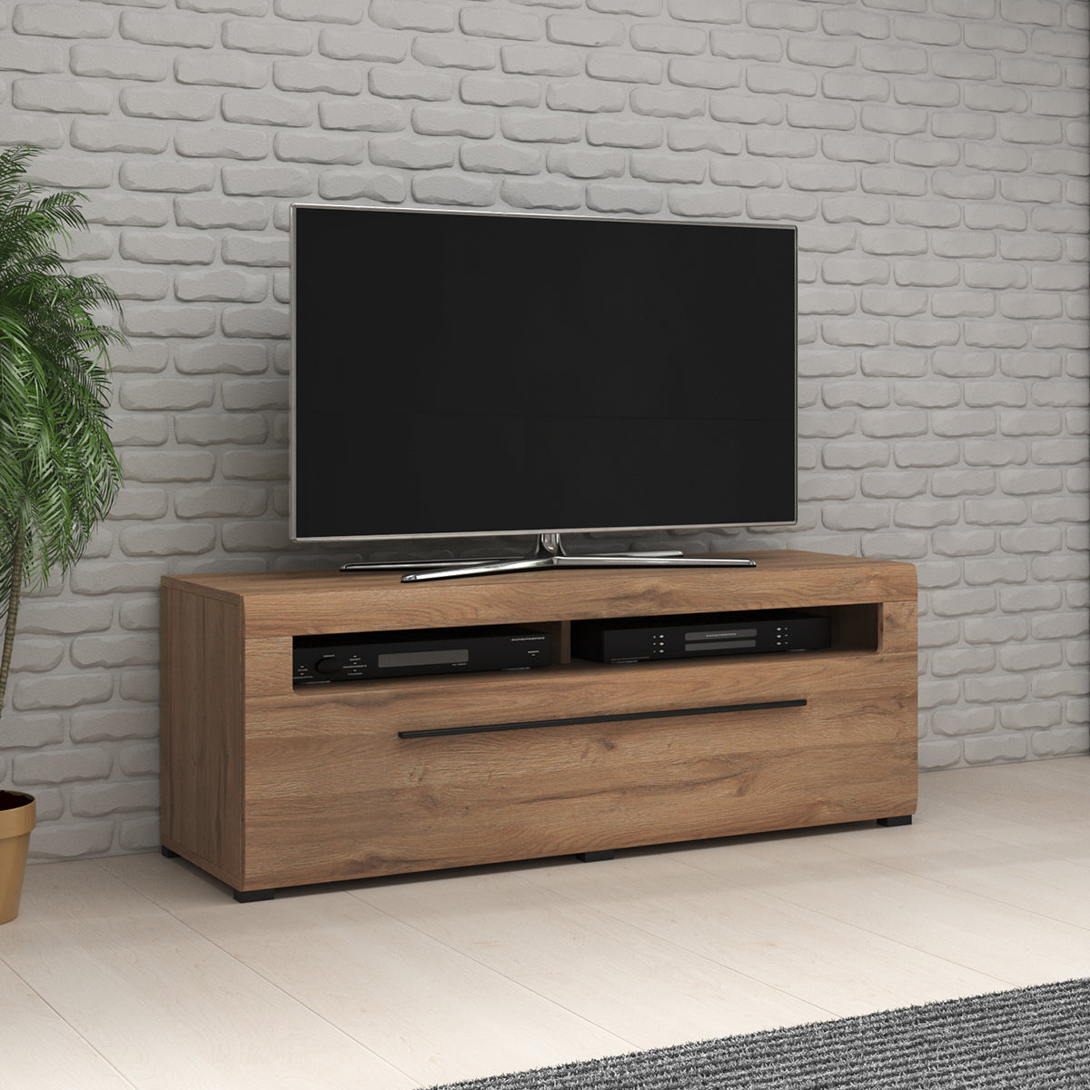 Meuble TV 1 tiroir 140 cm Louis Bois - vue 2