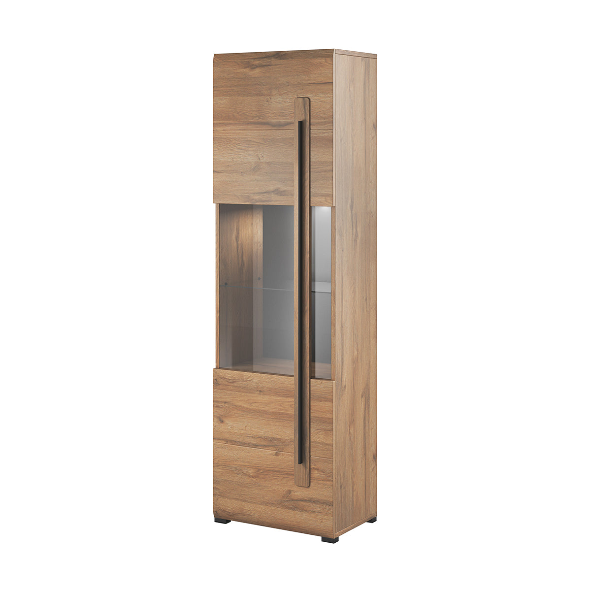 Vitrine 1 porte avec LED Louis Bois
