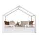 Lit cabane 90x200 barrières et sommier inclus pieds 1 cm Lucile Blanc