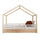 Lit cabane 90x200 barrières et sommier inclus pieds 1 cm Lucile Bois et blanc