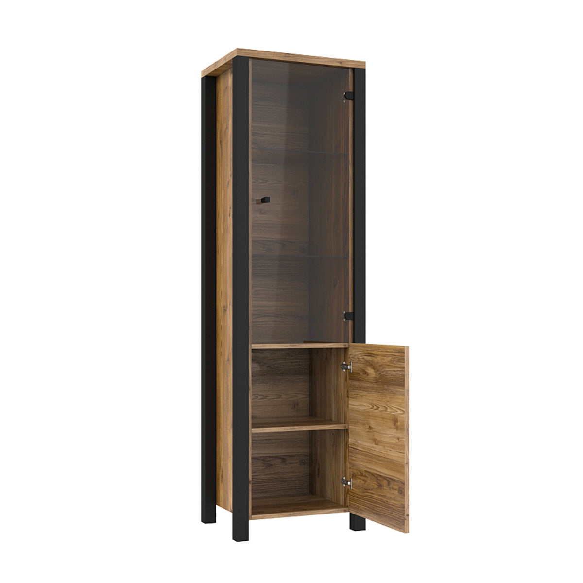 Vitrine 2 portes Lyam Bois et Noir - vue 2