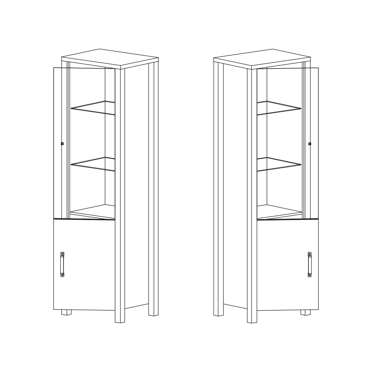 Vitrine 2 portes Lyam Bois et Noir - vue 8