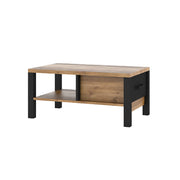Table basse 1 tiroir Lyam Bois et Noir