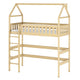 Lit cabane mi-hauteur 90x200 sommier inclus Maël Bois