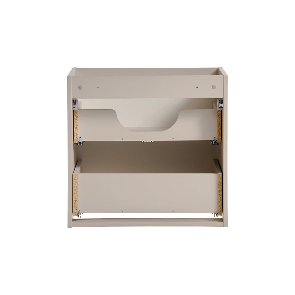 Ensemble meuble simple vasque 100cm 2 tiroirs panier à linge et colonne Manoa Cachemire et Bois - vue 5