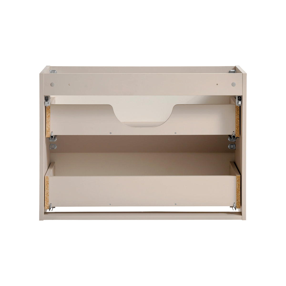 Meuble sous-vasque 120cm 2 tiroirs panier à linge Manoa Cachemire et Bois - vue 3